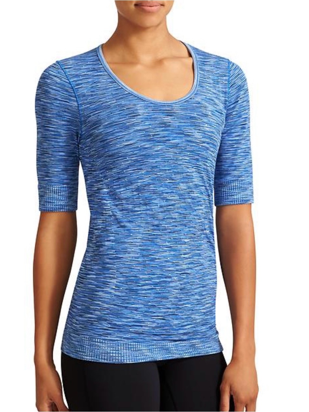 Athleta Radiance Tee, Navy Space Dye, XS